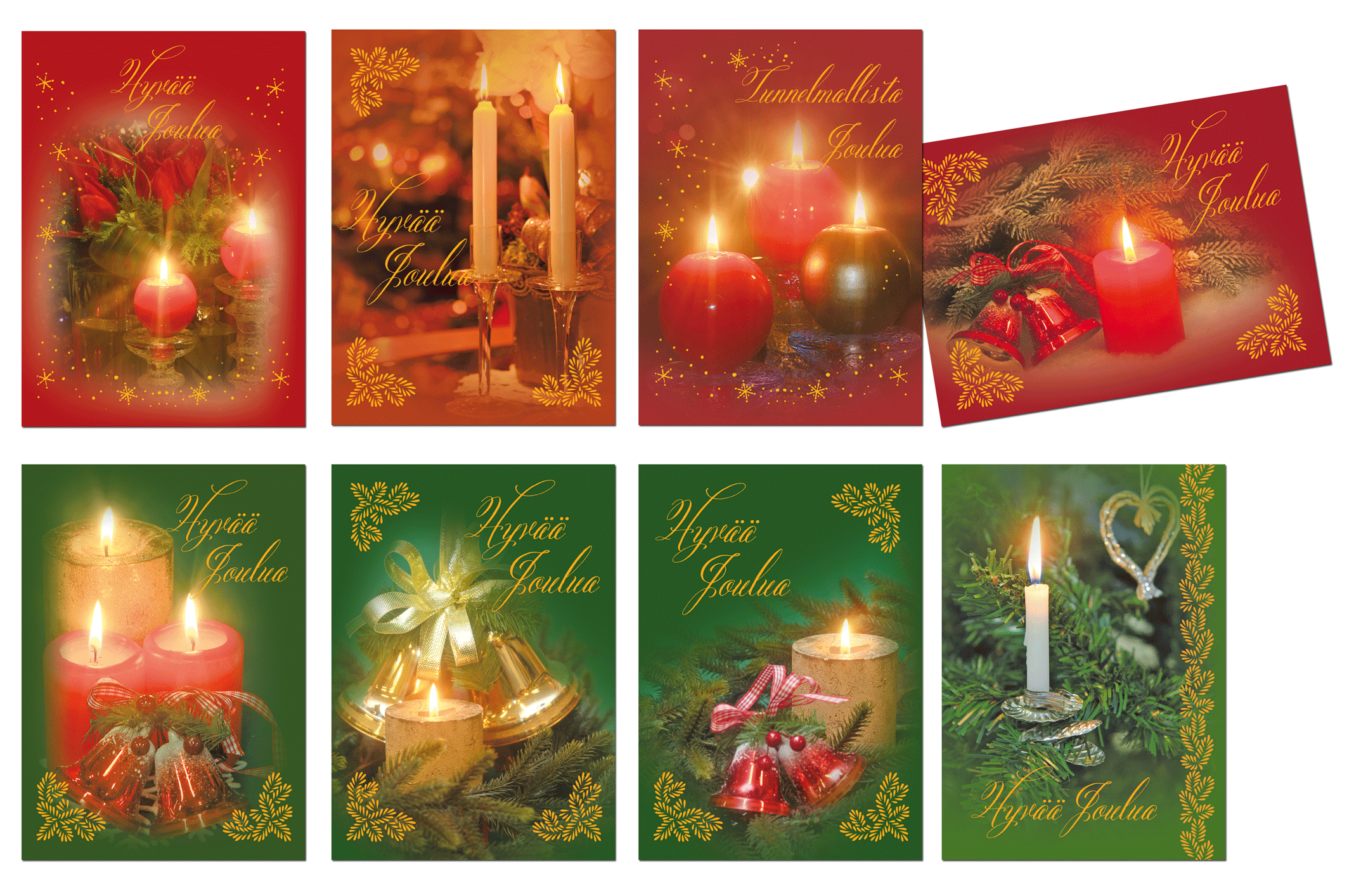 Kynttilä-joulukortit