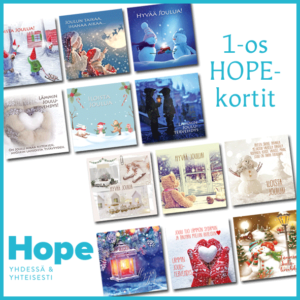 HOPE-1-os hyväntekeväisyys-joulukortit