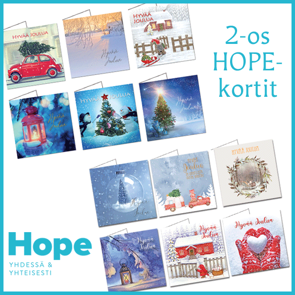 HOPE-2-os hyväntekeväisyys-joulukortit