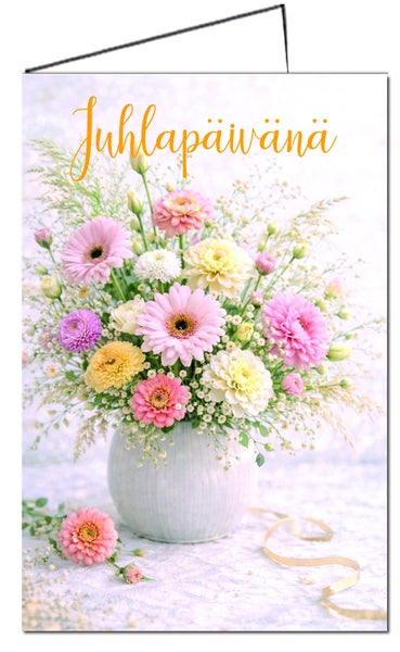 2-osainen onnittelukortti, nro 36-94 - Juhlap&auml;iv&auml;n&auml;