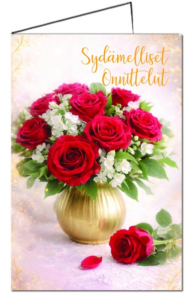 2-osainen onnittelukortti, nro 36-96 - Syd&auml;melliset Onnittelut