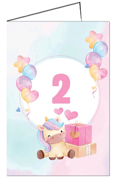 2-os. onnittelukortti 2v Tytt&ouml; - (nro.25 A 2 T )