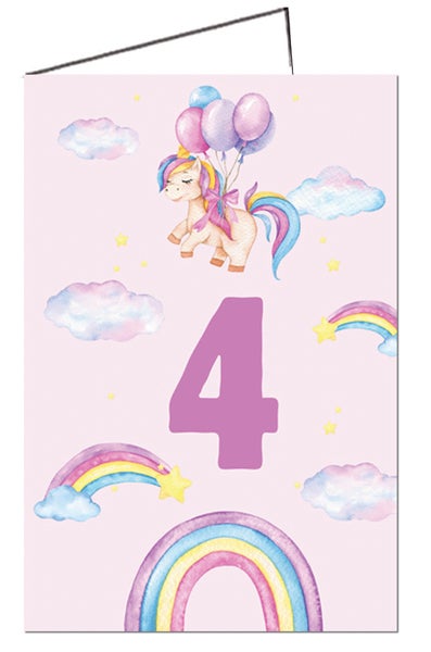 2-os. onnittelukortti 4v Tytt&ouml; - (nro.25 A 4 T )