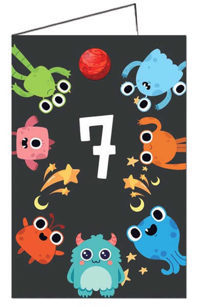 2-os. onnittelukortti 7v Poika - (nro.25 A 7 P )