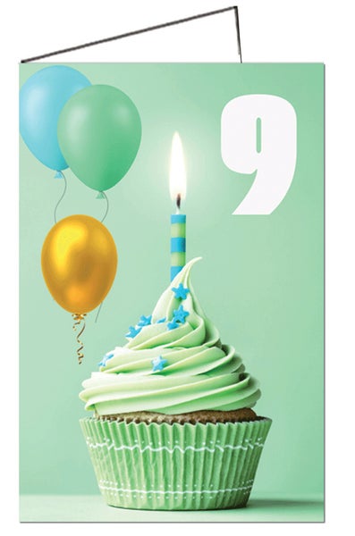 2-os. onnittelukortti 9v Poika - (nro.25 A 9 P )