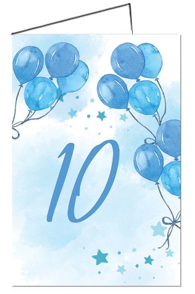 2-os. onnittelukortti 10 v poika - (nro.25 A 10P )