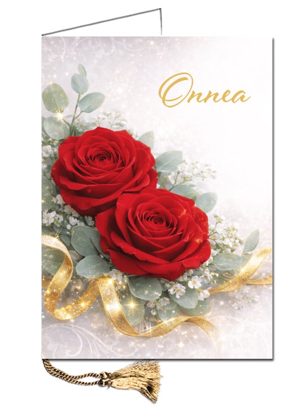 onnitteluadressi, A4 onnitteluadressi, juhlava adressi, kotimainen onnitteluadressi, adressi verkosta, merkkip&auml;iv&auml; adressi, onnitteluadressi kirjekuorella