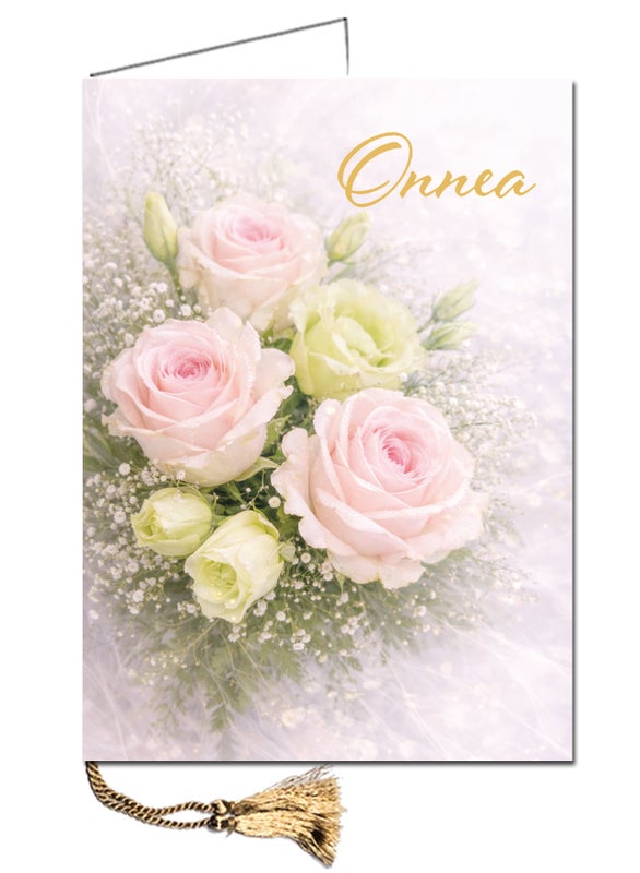 onnitteluadressi, A4 onnitteluadressi, juhlava adressi, kotimainen onnitteluadressi, adressi verkosta, merkkip&auml;iv&auml; adressi, onnitteluadressi kirjekuorella