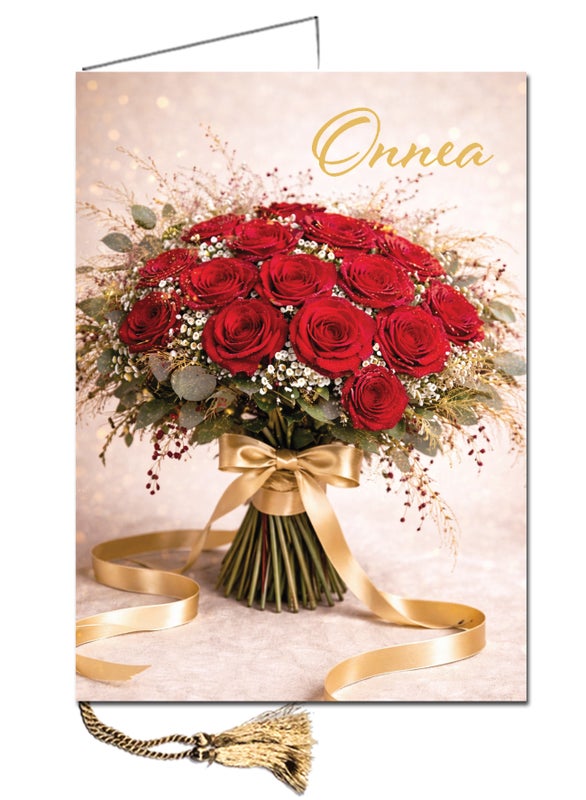 onnitteluadressi, A4 onnitteluadressi, juhlava adressi, kotimainen onnitteluadressi, adressi verkosta, merkkip&auml;iv&auml; adressi, onnitteluadressi kirjekuorella