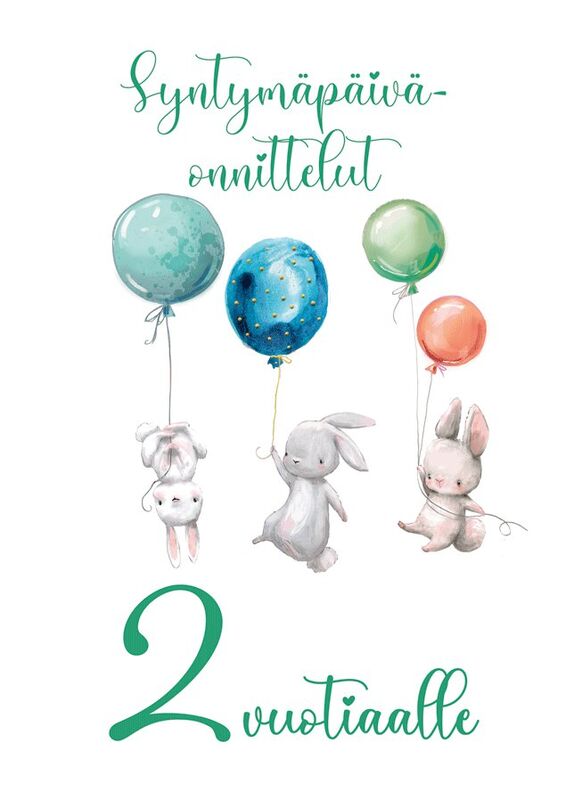 Onnea ja Iloa-lasten vuosipäiväkortit nro 241 B-2 v puput