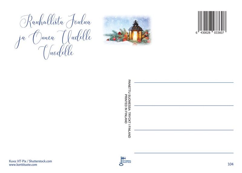 Kynttilä joulukortit: Joulun Valoa, NRO 104 A