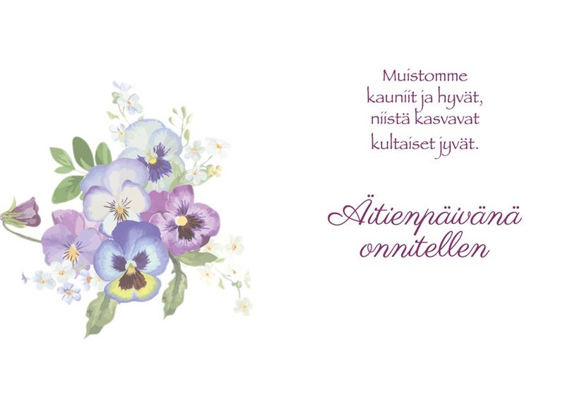 &auml;itienp&auml;iv&auml;kortti 2-osainen kaunis kortti &auml;idille