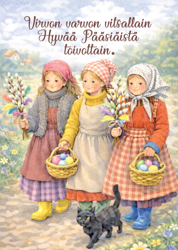 p&auml;&auml;si&auml;iskortit, p&auml;&auml;si&auml;ispostikortti, pupu kortti, tipu kortti, kev&auml;tkortti, kukkakortti, postikorttilajitelma, A6 postikortti, p&auml;&auml;si&auml;inen, p&auml;&auml;si&auml;istervehdys,